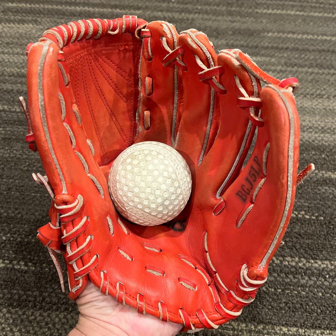 ★アシックスGOLD STAGE 軟式用 ジュニアグローブ 赤★