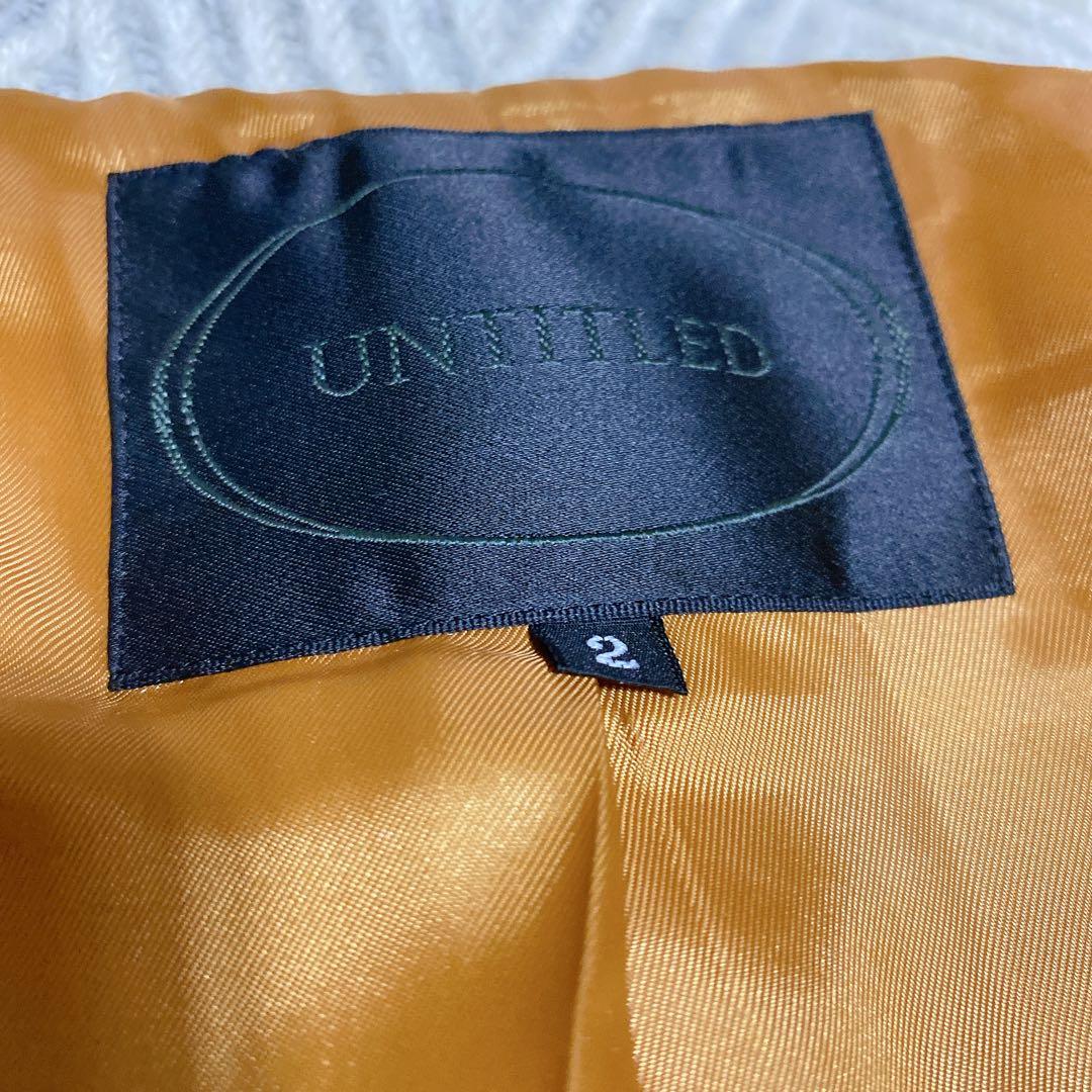 極美品　UNTITLED　ヘリンボーン　ポンチョ　ケープコート　ホワイト　M