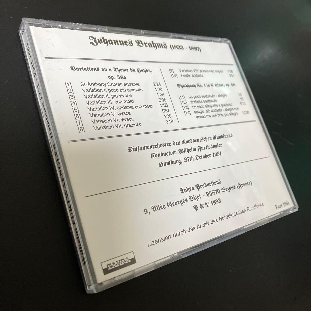 【売約済】フルトヴェングラー&北ドイツ放送響／ブラームス：交響曲第1番、他1点