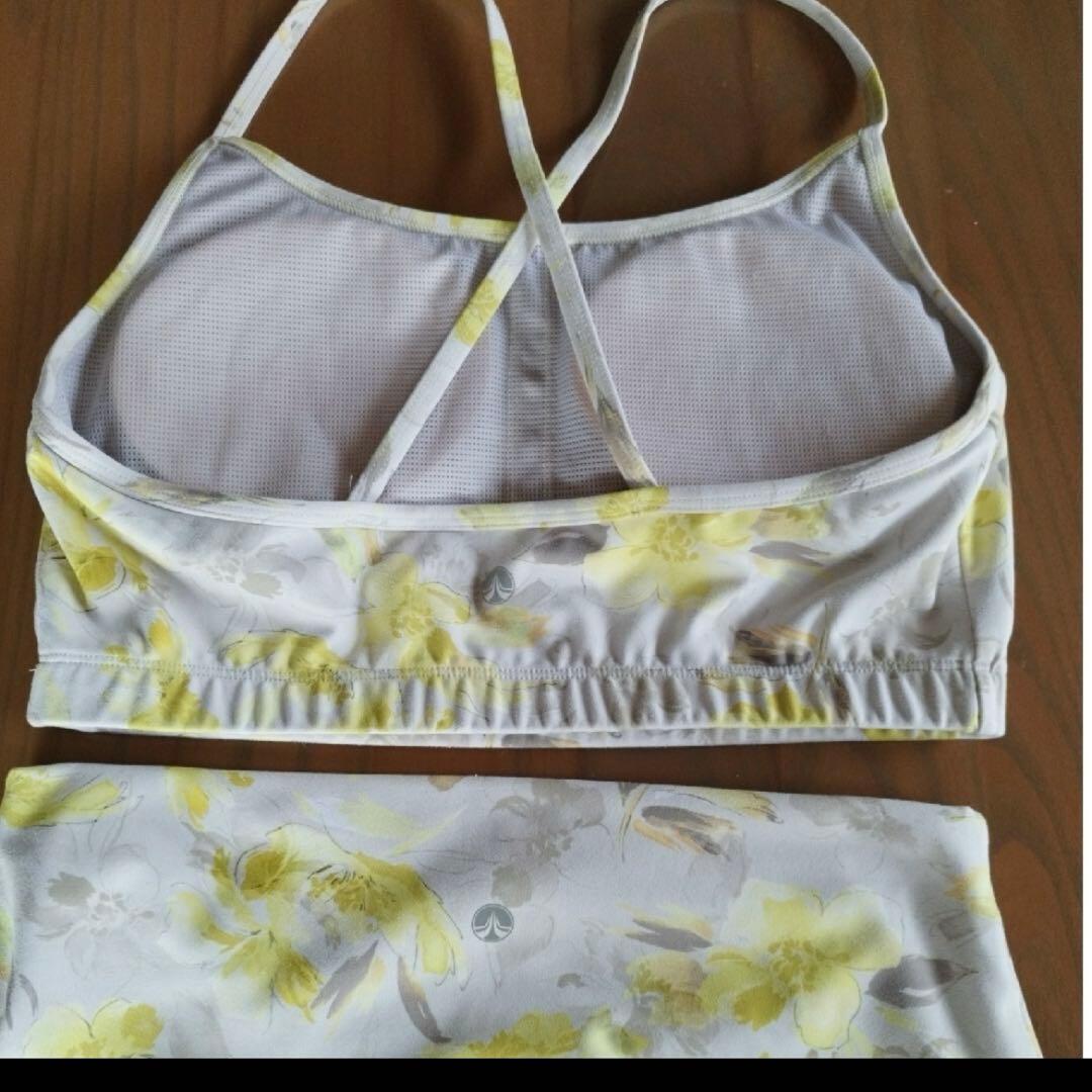 花柄 ヨガウェアセット/イエロー