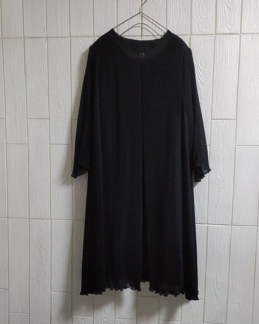 レイヤード風 ロングワンピース 7L ブラックフォーマル 大きいサイズ 美品