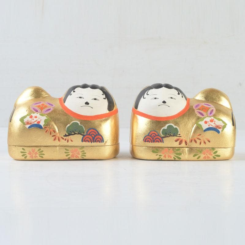 伝統工芸　御伽犬　犬筥　犬張子　縁起物　一對　時代箱　M　9920