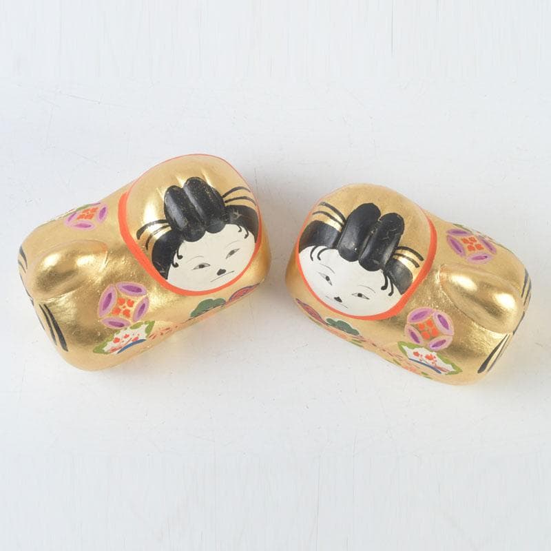 伝統工芸　御伽犬　犬筥　犬張子　縁起物　一對　時代箱　M　9920