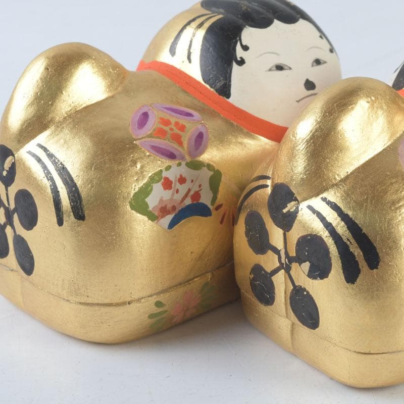 伝統工芸　御伽犬　犬筥　犬張子　縁起物　一對　時代箱　M　9920