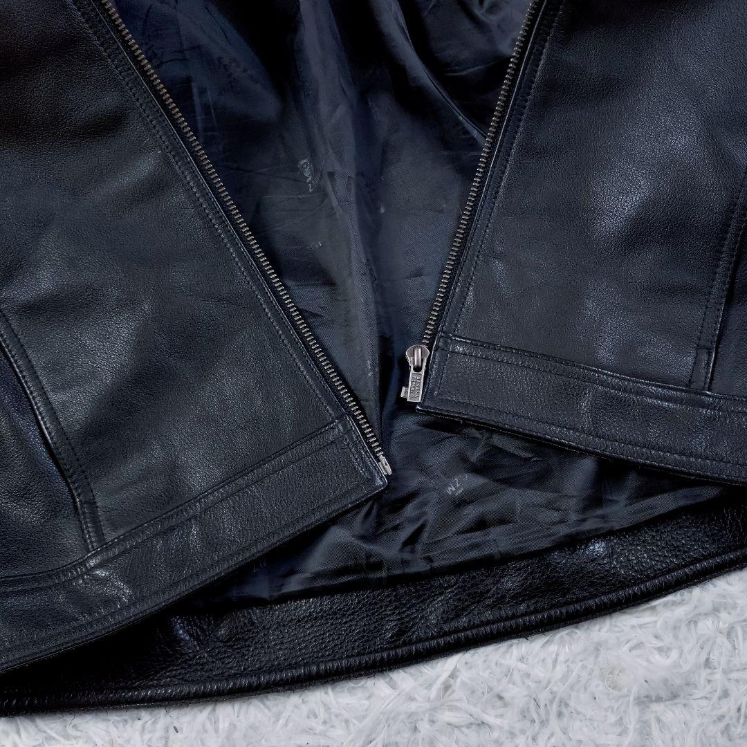 【本革】BANANA REPUBLIC　レザーパーカー　ジャケット　ブラック