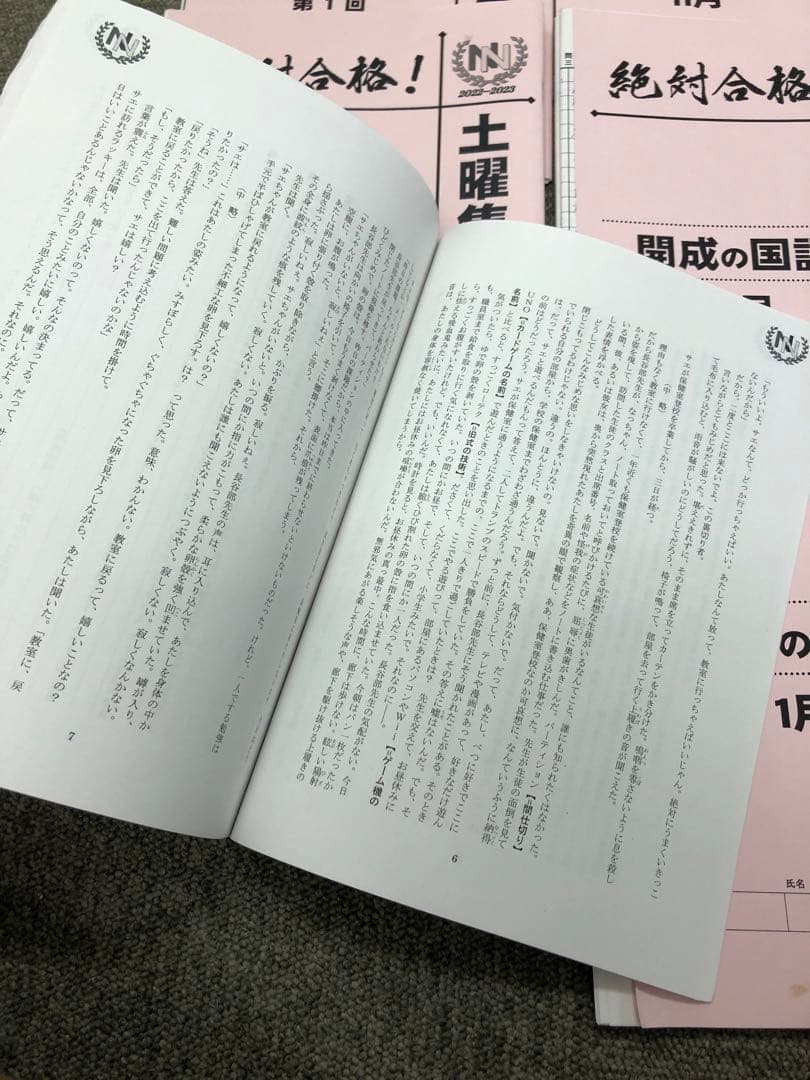 早稲田アカデミー　NN開成（筑駒/灘）コース　土特/正月他　国算　２０２３年受験