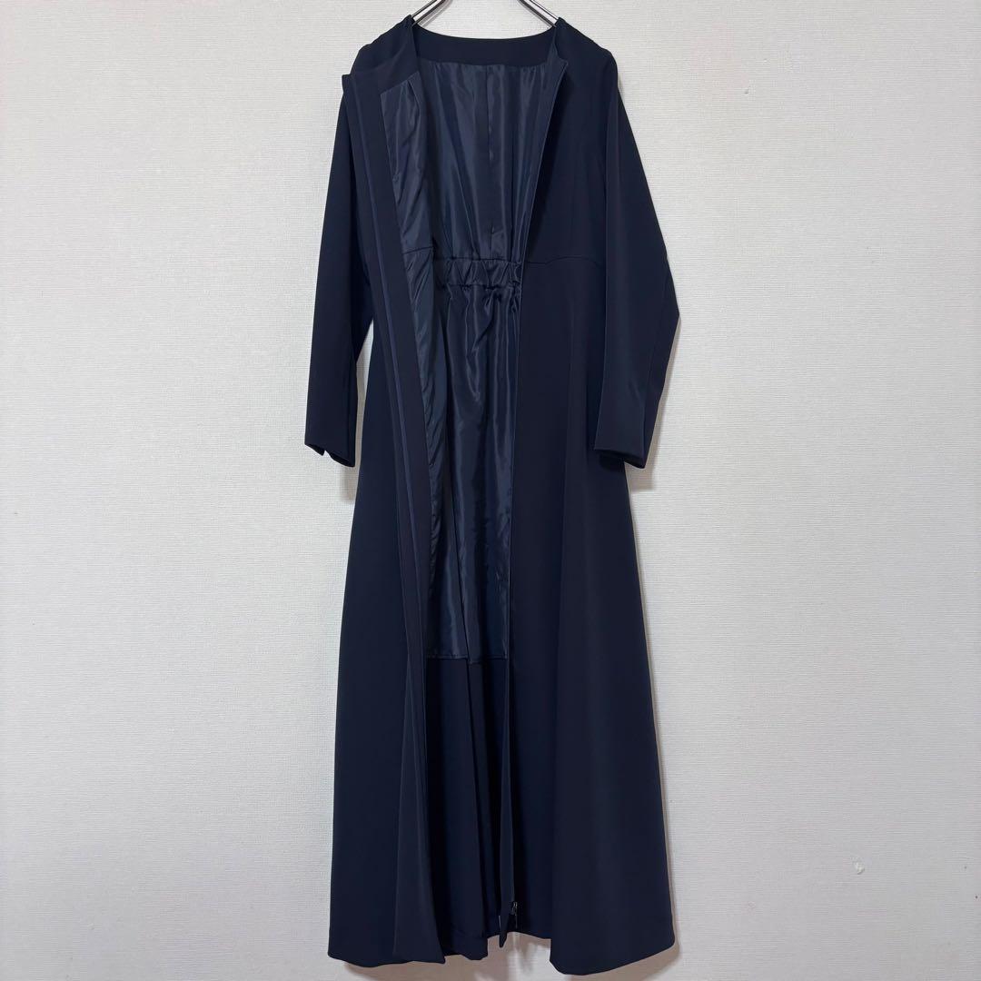 ルイルエブティック　フィット&フレアロングワンピース 卒業 入学ネイビー S