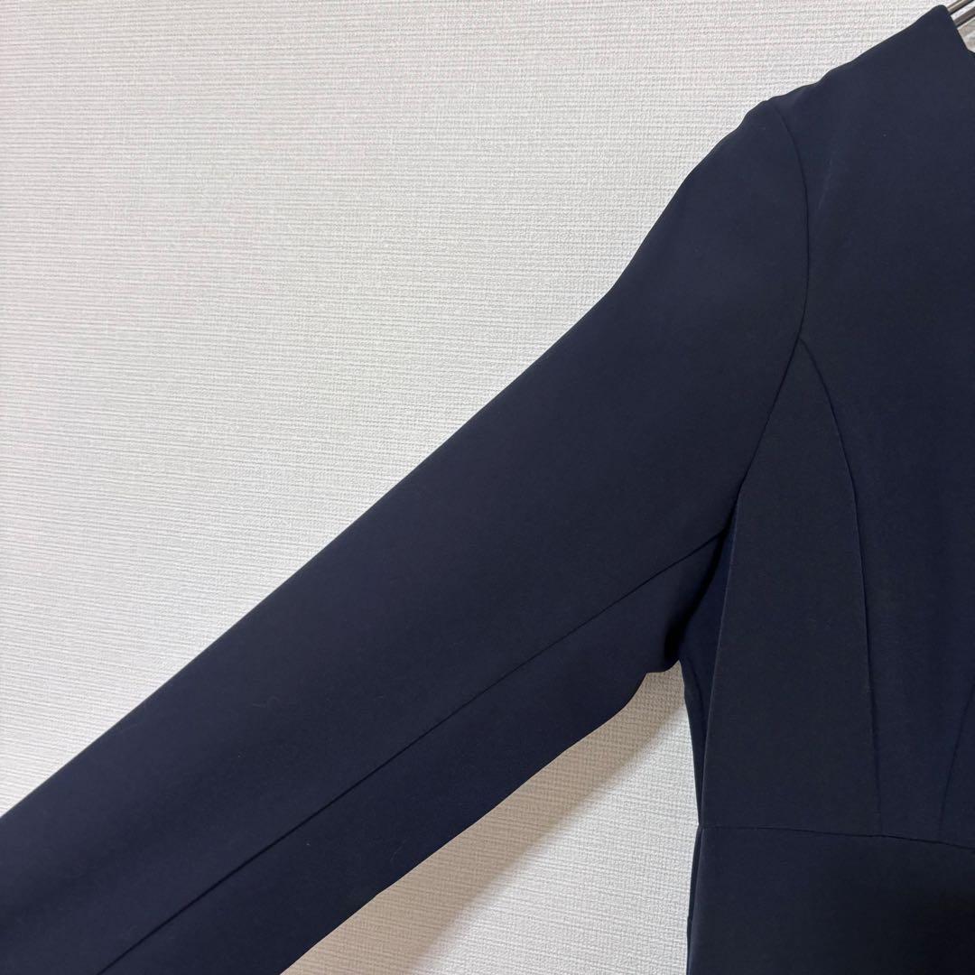 ルイルエブティック　フィット&フレアロングワンピース 卒業 入学ネイビー S