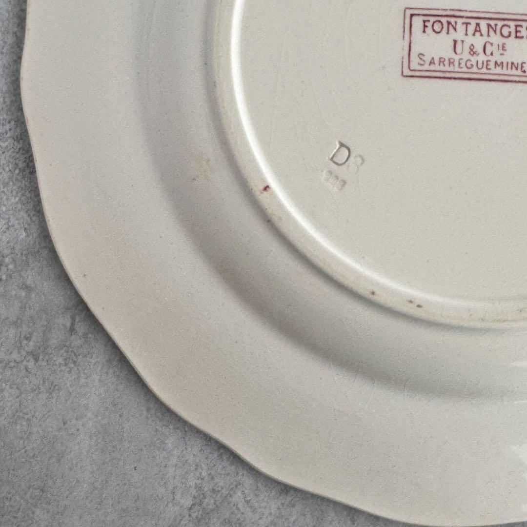 ③美品　フランスアンティーク　サルグミンヌ　Fontanges ディナープレート