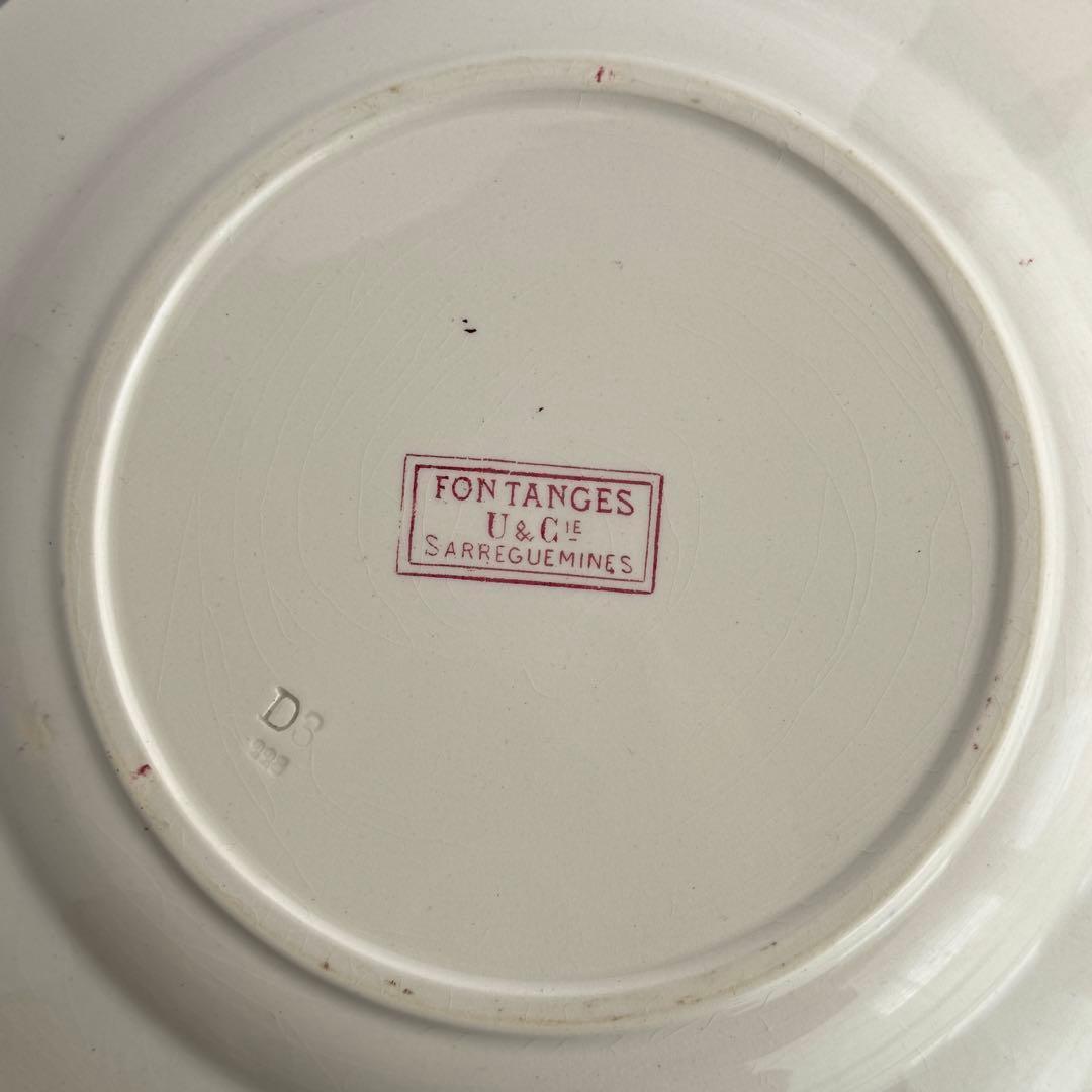 ③美品　フランスアンティーク　サルグミンヌ　Fontanges ディナープレート