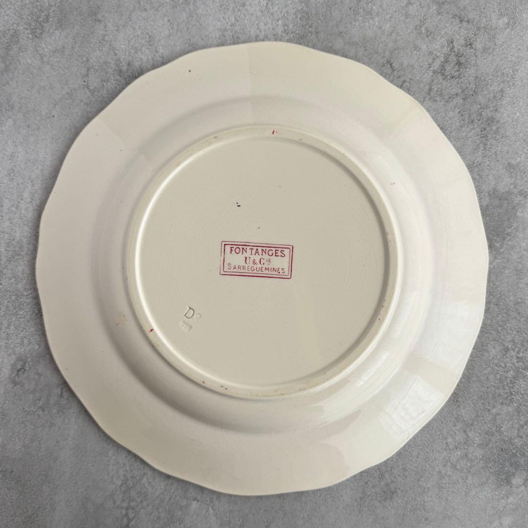 ③美品　フランスアンティーク　サルグミンヌ　Fontanges ディナープレート