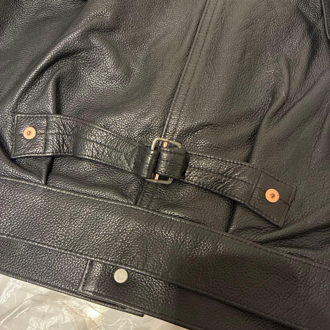 新品）牛革/黒/T-BACK/1stタイプ/トラッカー型