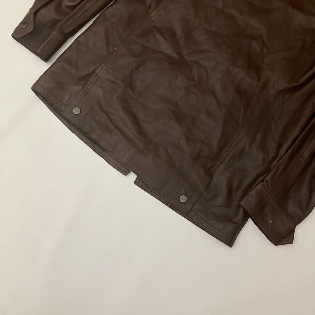 ✨希少✨Ferragamo レザー　ガンチーニ　ファイヤーマンジャケット　茶色