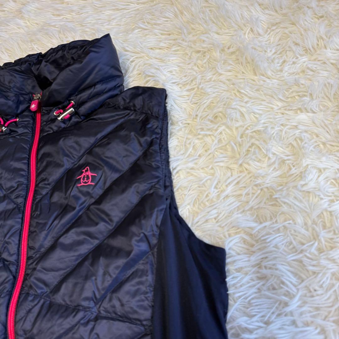 【マンシングウェア】美品 ダウンベスト ネイビー Lサイズ レディース