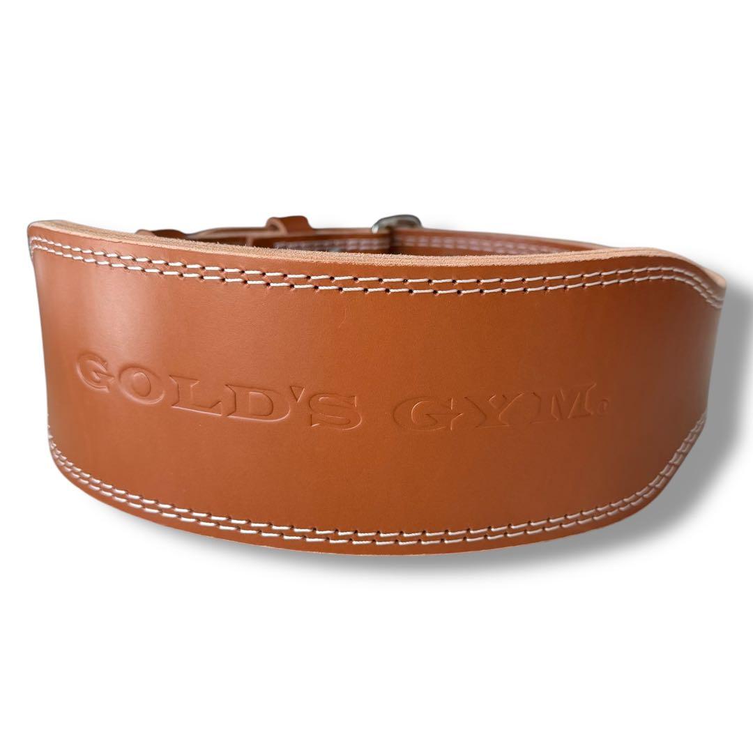 未使用品 GOLD'S GYM ゴールドジム 厚手プロレザー ベルト sizeM