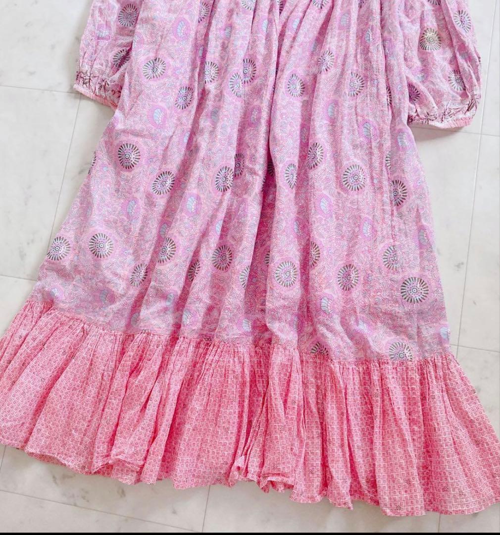 NE QUITTEZ PAS　コットンエスニックプリントワンピース