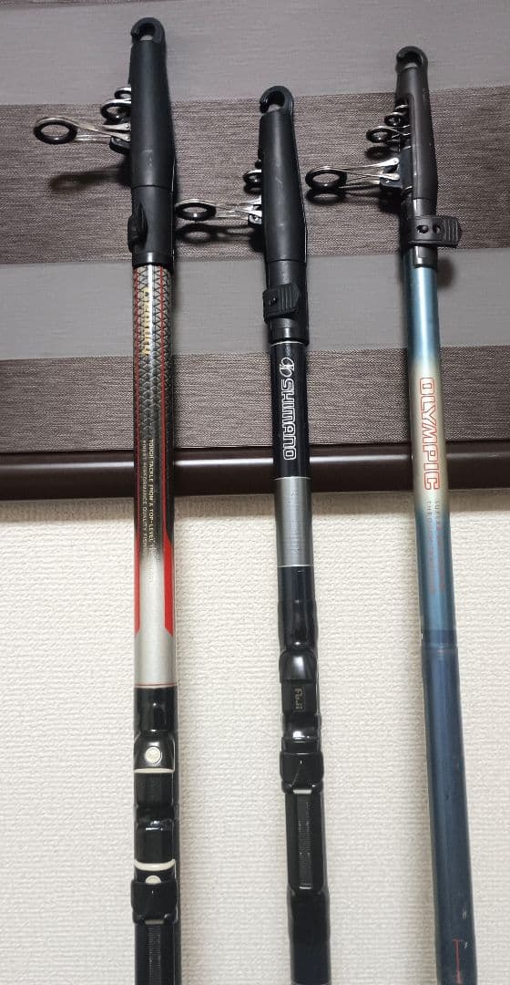 オリムピックセンチュリーブラックサーフシマノホリデー等投げ竿3本まとめて