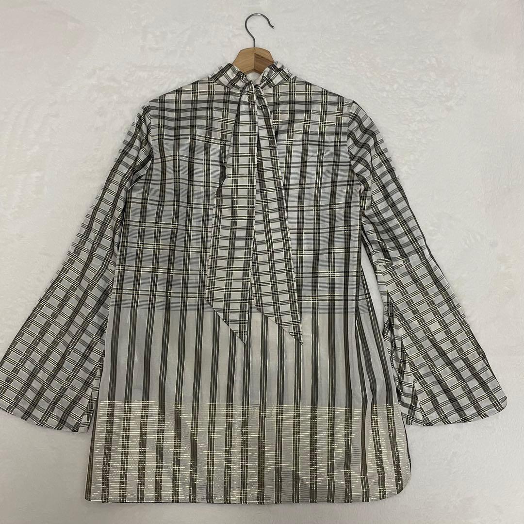 マメクロゴウチChequered Shirt With Ribbon Tie