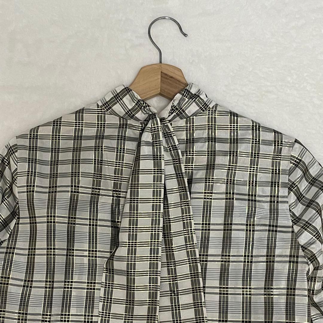 マメクロゴウチChequered Shirt With Ribbon Tie