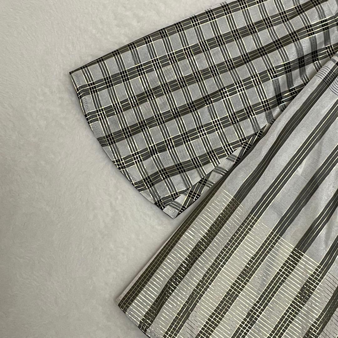 マメクロゴウチChequered Shirt With Ribbon Tie