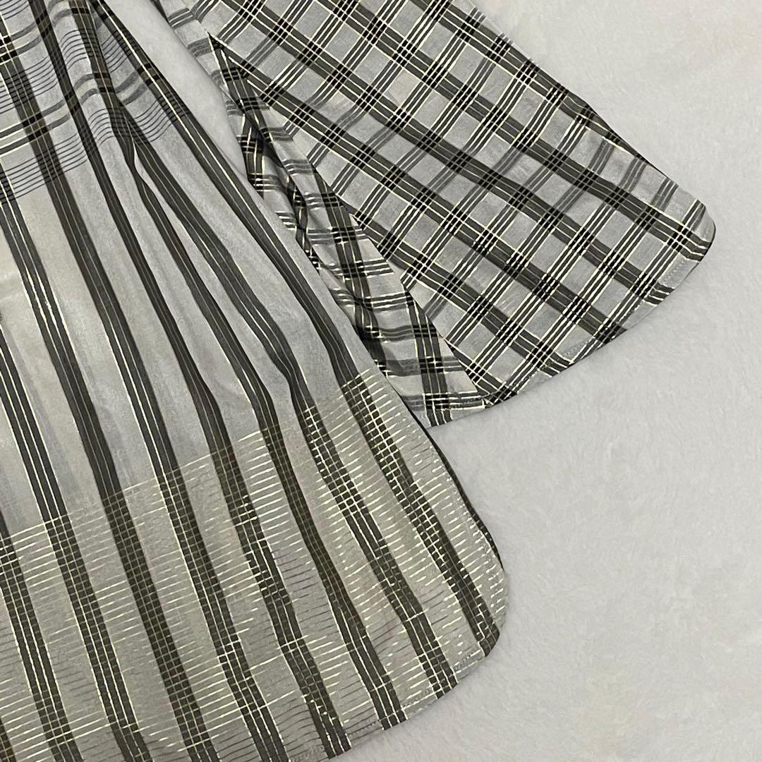 マメクロゴウチChequered Shirt With Ribbon Tie