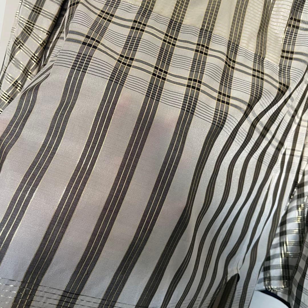 マメクロゴウチChequered Shirt With Ribbon Tie