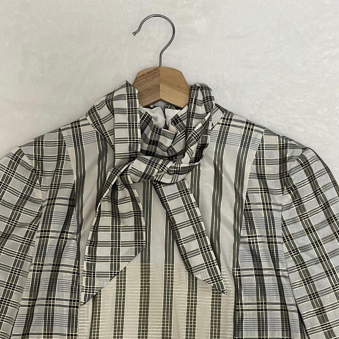 マメクロゴウチChequered Shirt With Ribbon Tie