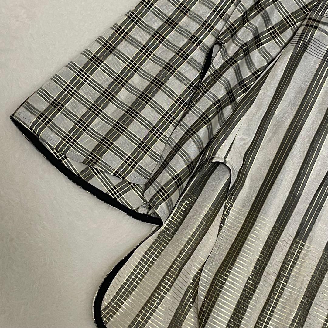 マメクロゴウチChequered Shirt With Ribbon Tie