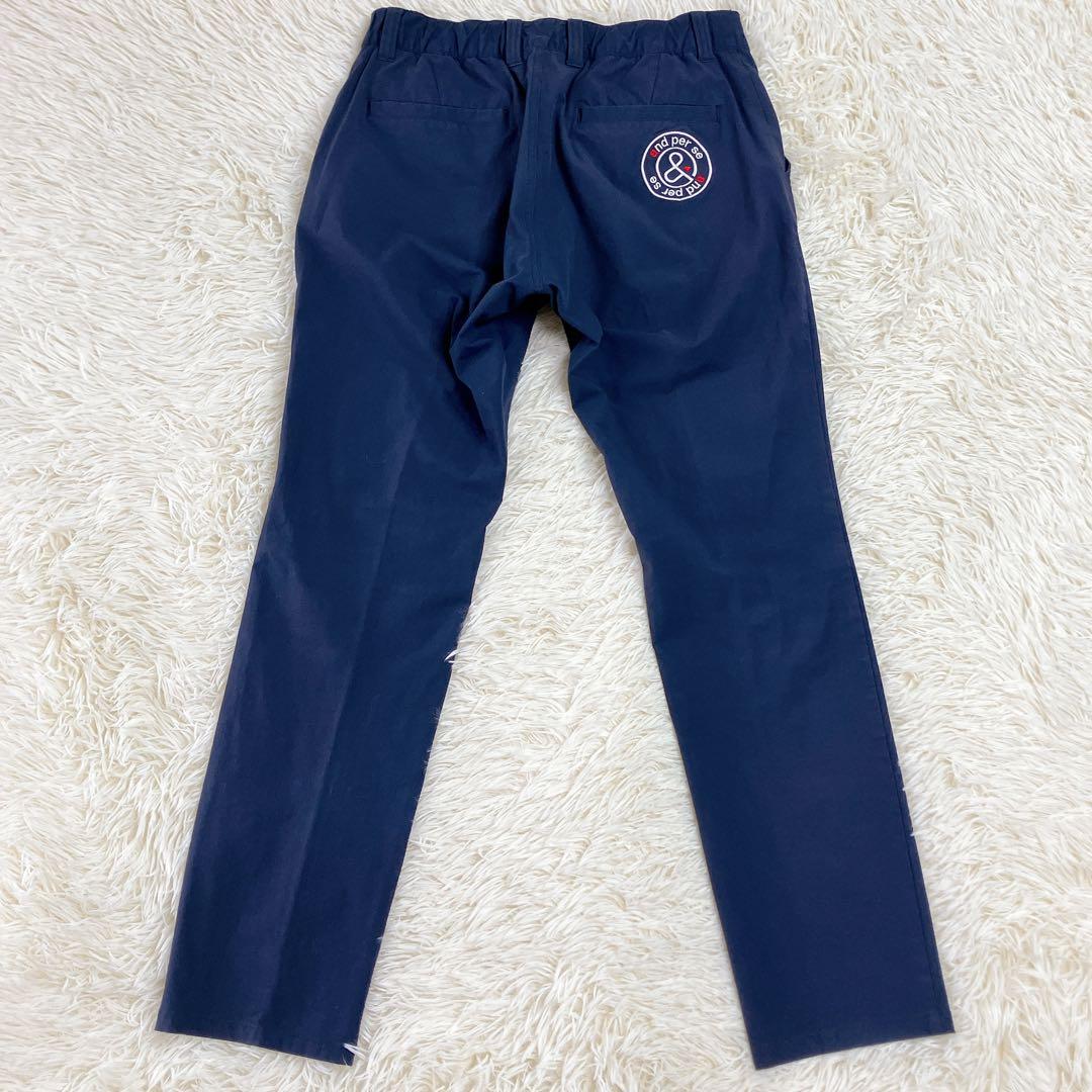 ✨美品✨アンパスィ　ゴルフウェア　メンズ　パンツ　ネイビー　L ストレッチ