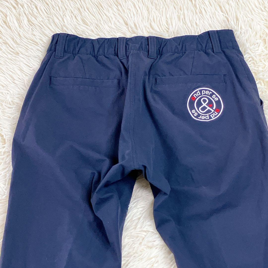 ✨美品✨アンパスィ　ゴルフウェア　メンズ　パンツ　ネイビー　L ストレッチ