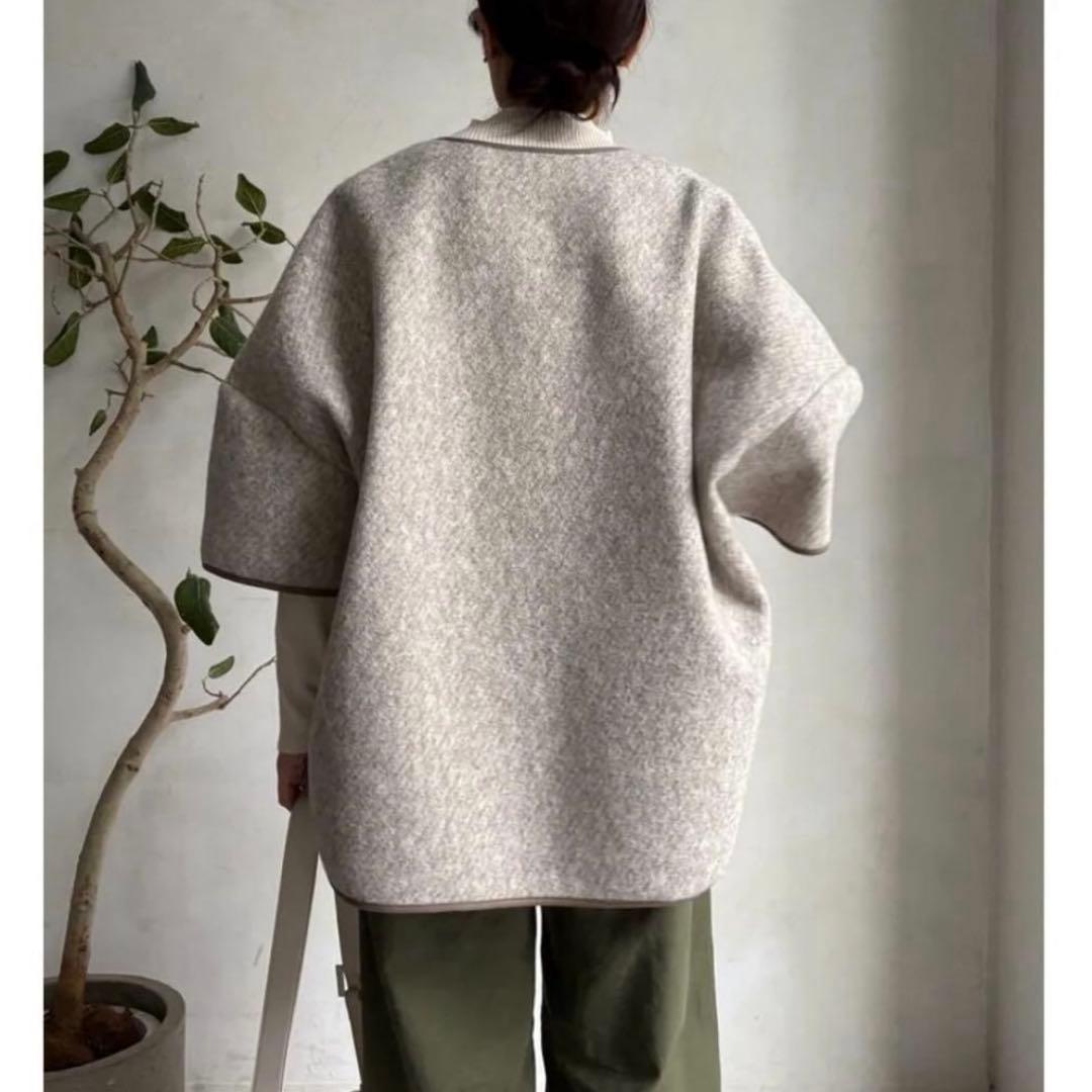 新品【日本製】DOUDOU ポンチョコート　ウーレット　ウォームサーモ　ウール混