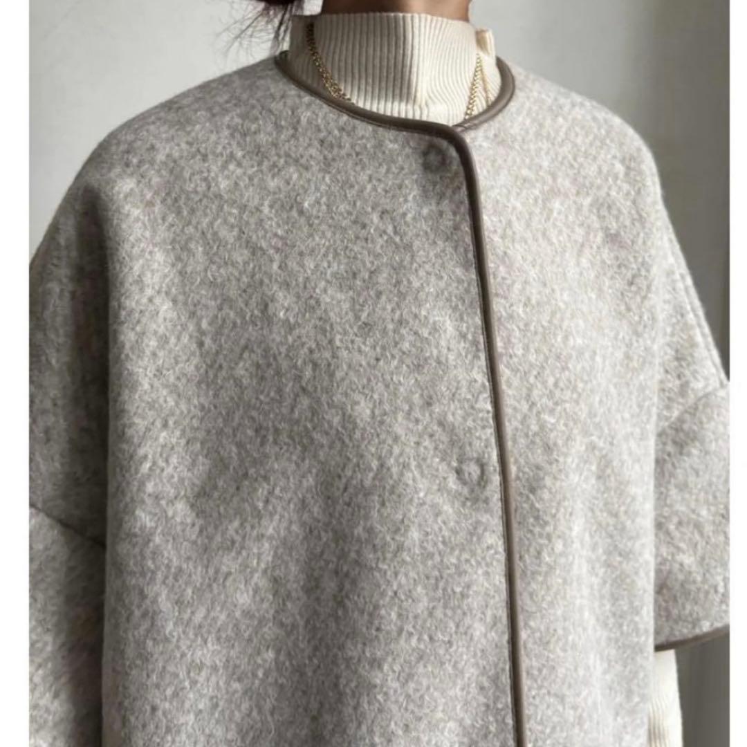 新品【日本製】DOUDOU ポンチョコート　ウーレット　ウォームサーモ　ウール混