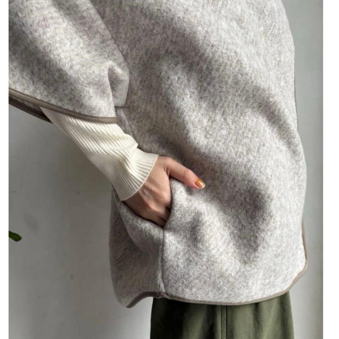 新品【日本製】DOUDOU ポンチョコート　ウーレット　ウォームサーモ　ウール混