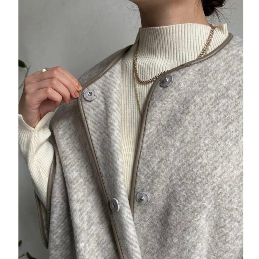 新品【日本製】DOUDOU ポンチョコート　ウーレット　ウォームサーモ　ウール混