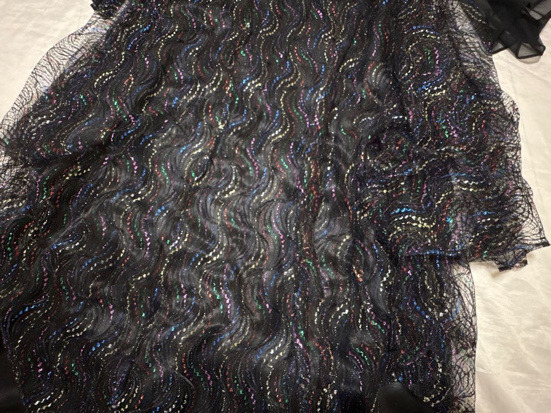 社交ダンス　ドレス　衣装　パーティ　鮮やか　ブラック　レース　キラキラ　韓国製