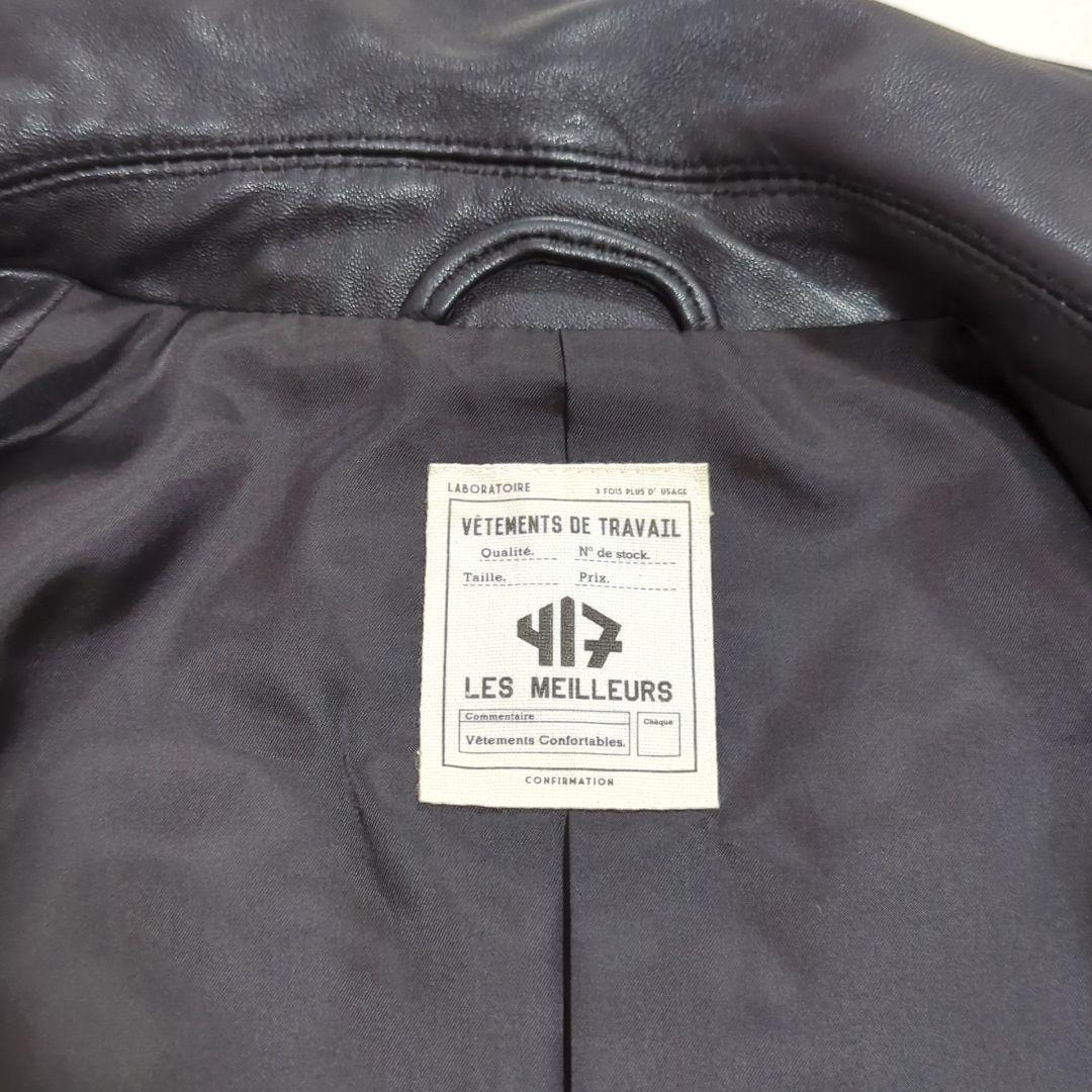 未使用級 エディフィス L ラムレザー カーコート ブラック