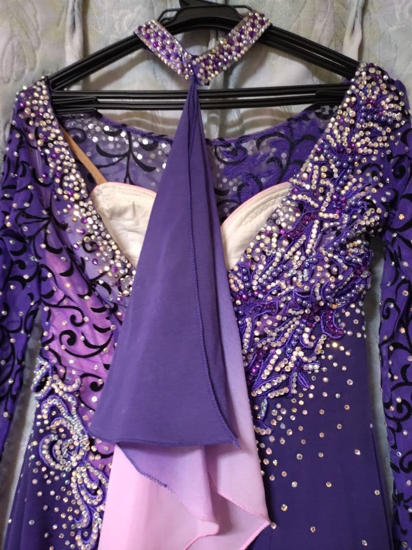 社交ダンスドレス 紫とピンク