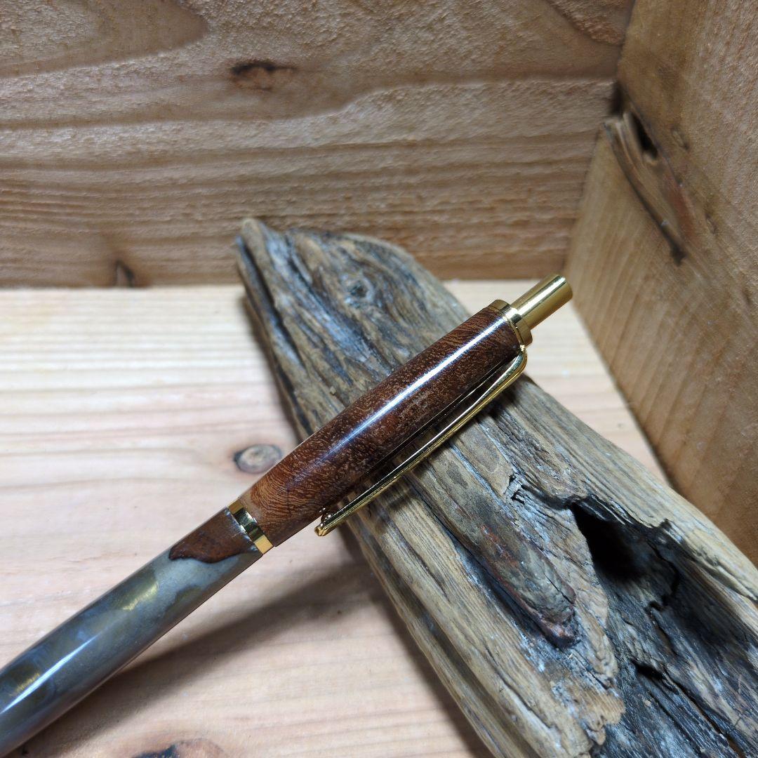 花梨瘤 木軸 木製 ウッドレジン シャープペンシル