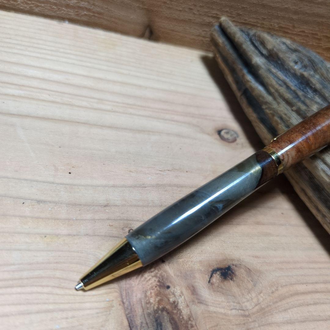 花梨瘤 木軸 木製 ウッドレジン シャープペンシル