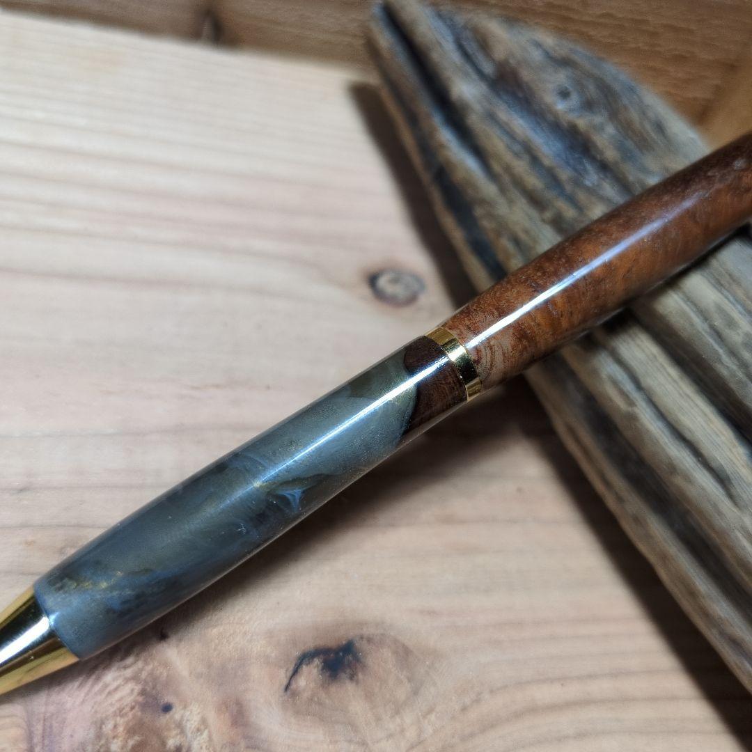 花梨瘤 木軸 木製 ウッドレジン シャープペンシル