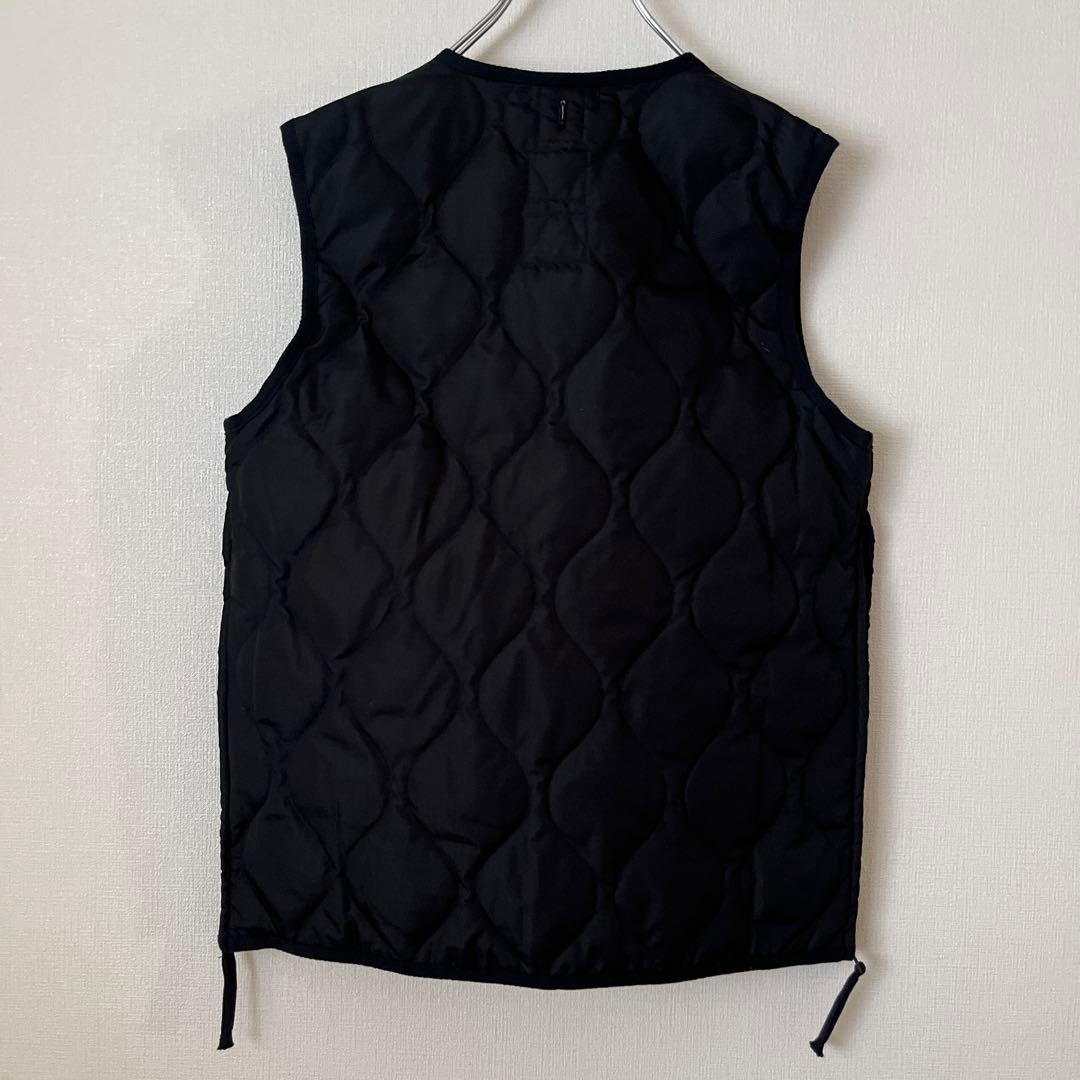 未使用タグ付き TAION ミリタリー ジップ ダウンベスト キルティング 黒