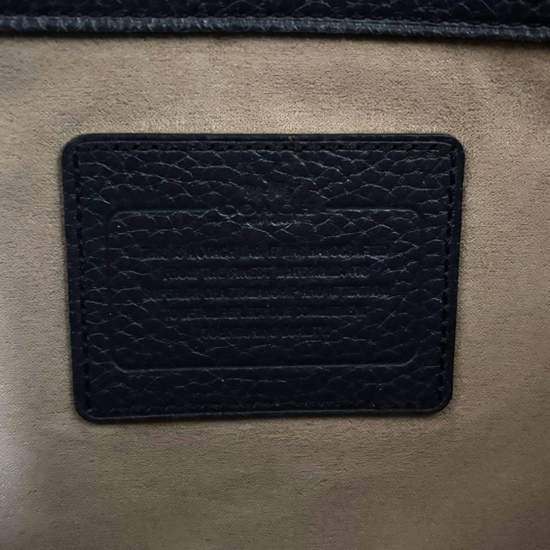 COACH トートバッグ メトロポリタン 2way ネイビー シボ革 大容量