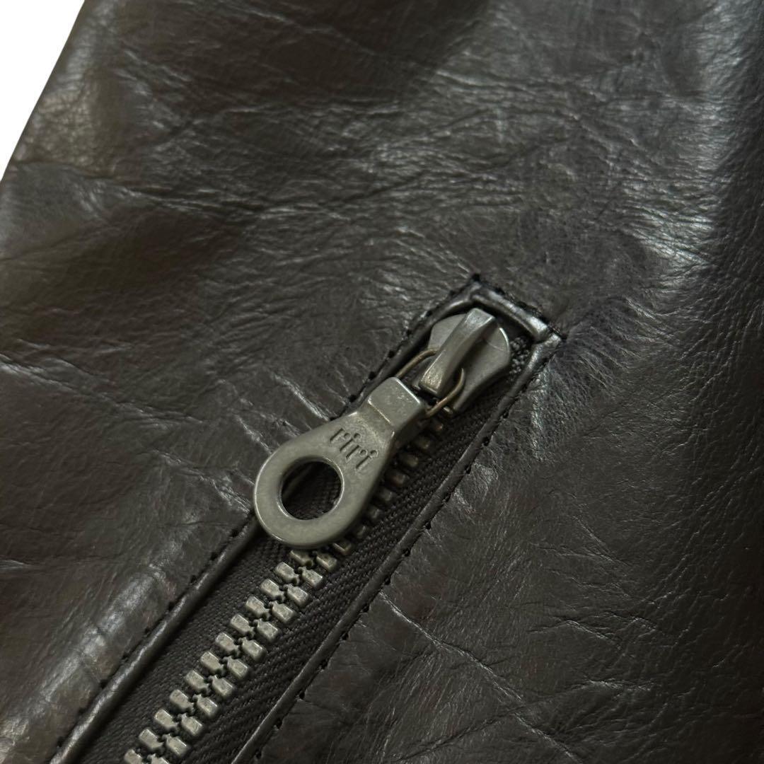 【美品】Pledge プレッジ ライダースベスト レザー 本革 牛革 48 M