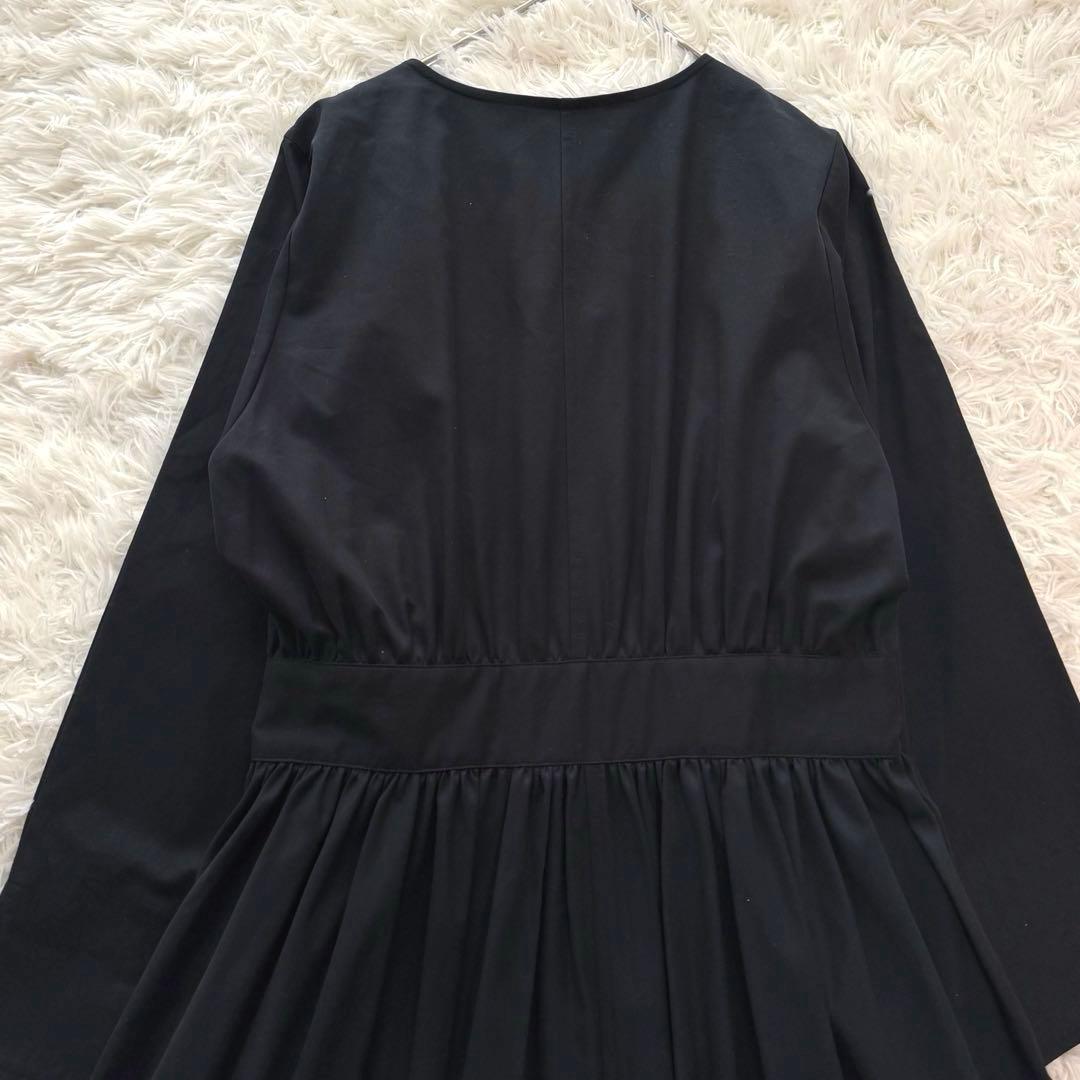 foufou THE DRESS コットンロングワンピース M ブラック フレア