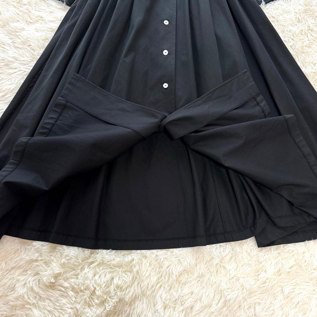 foufou THE DRESS コットンロングワンピース M ブラック フレア