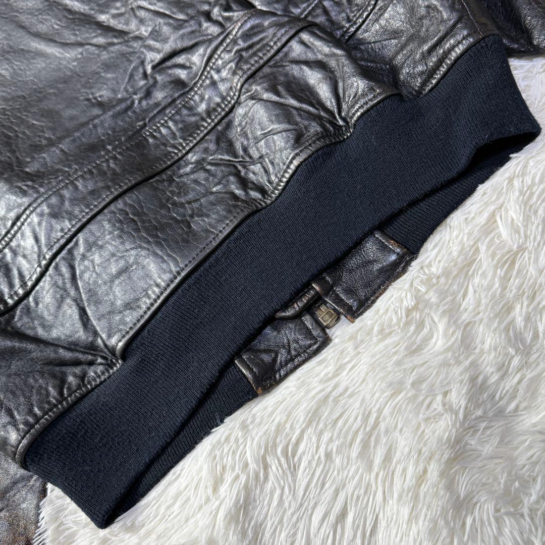 【胸タグ】AVIREX G-1 フライトレザージャケット L ブラック A2