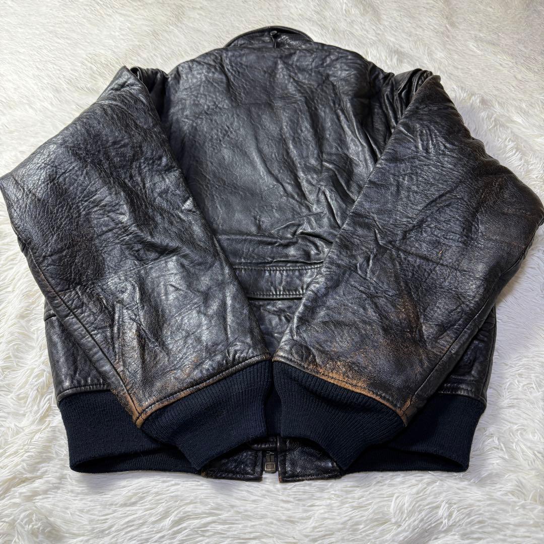 【胸タグ】AVIREX G-1 フライトレザージャケット L ブラック A2