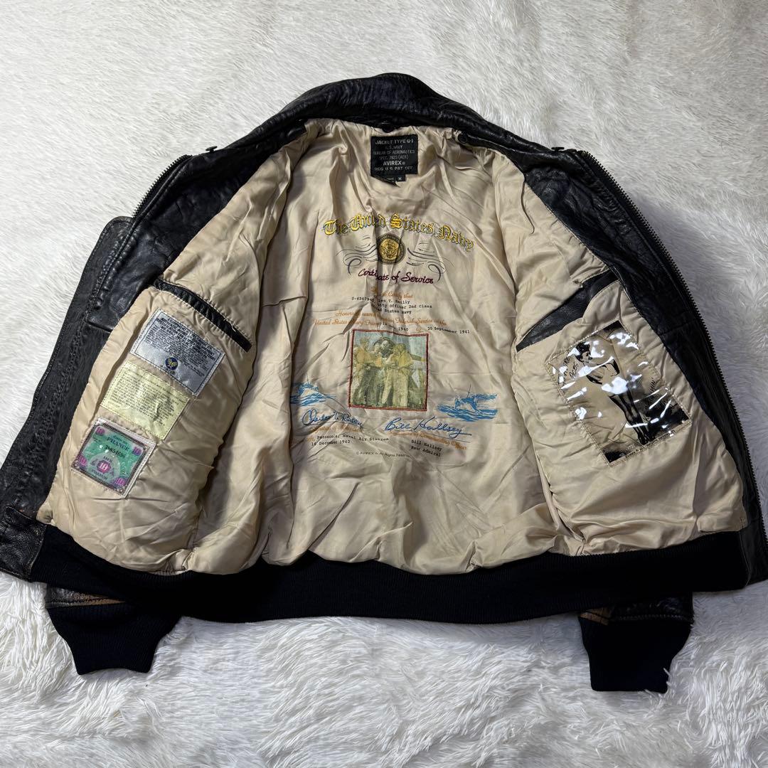 【胸タグ】AVIREX G-1 フライトレザージャケット L ブラック A2