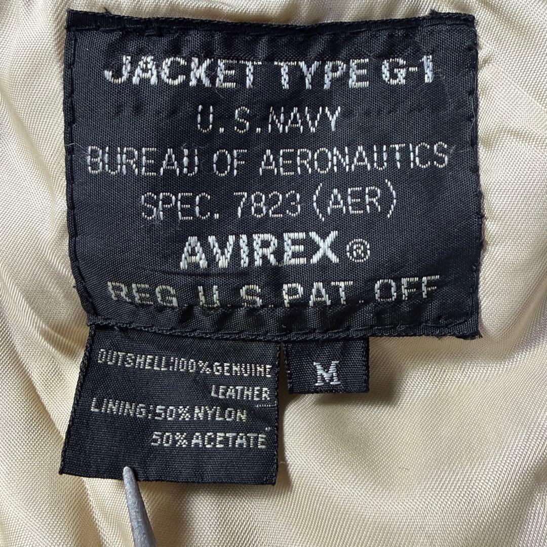 【胸タグ】AVIREX G-1 フライトレザージャケット L ブラック A2