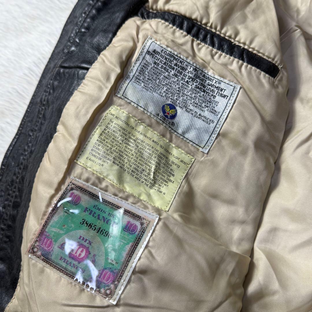 【胸タグ】AVIREX G-1 フライトレザージャケット L ブラック A2